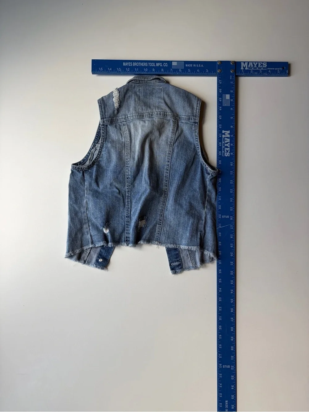 Silver Women's Distressed Light Blue Denim Vest